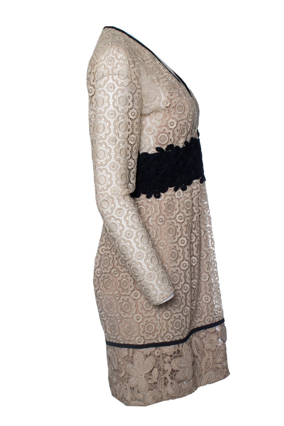 Burberry Burberry, SS16 Cocktail midi dress in beige lace Size M / US 6-8 / IT 42-44 - 4 Thumbnail