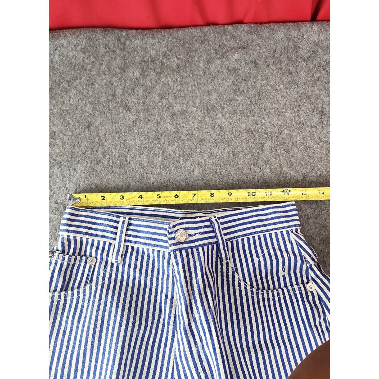 Denime VINTAGE MDM Designs Pinstripe Denim Shorts Pants Womens Size 9 USA Blue Size 30" / US 8 / IT 44 - 3 Thumbnail