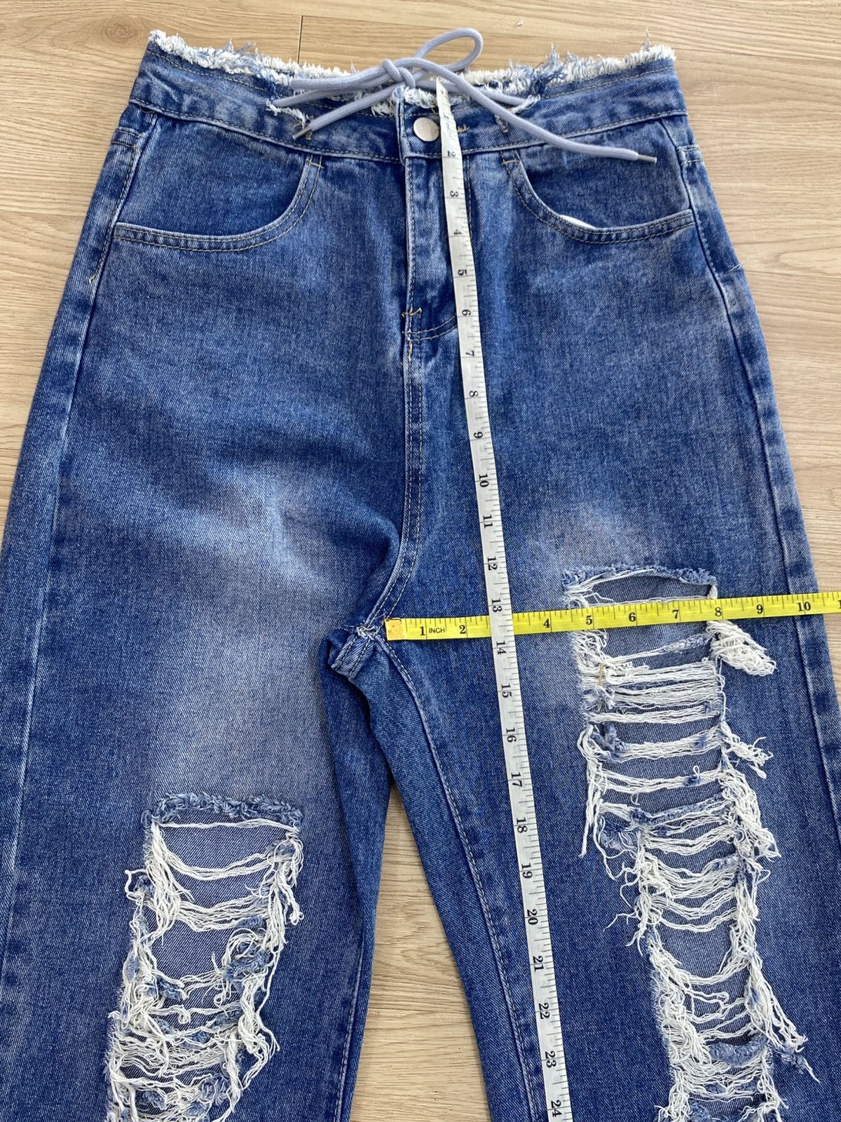 Japanese Brand Japanese Brand Distressed Acid Blue Wash Style Jeans Size US 28 / EU 44 - 10 Thumbnail
