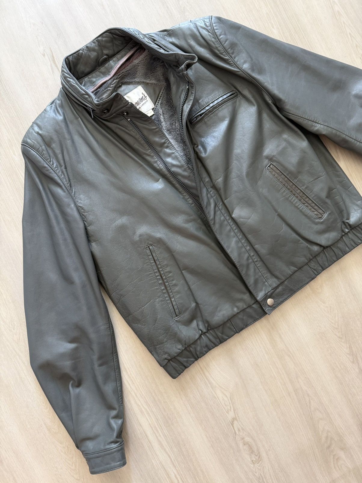 Vintage Vintage 70s Bermans Cafe Racer Motorcycle Leather Sz 44 Size US M / EU 48-50 / 2 - 5 Thumbnail