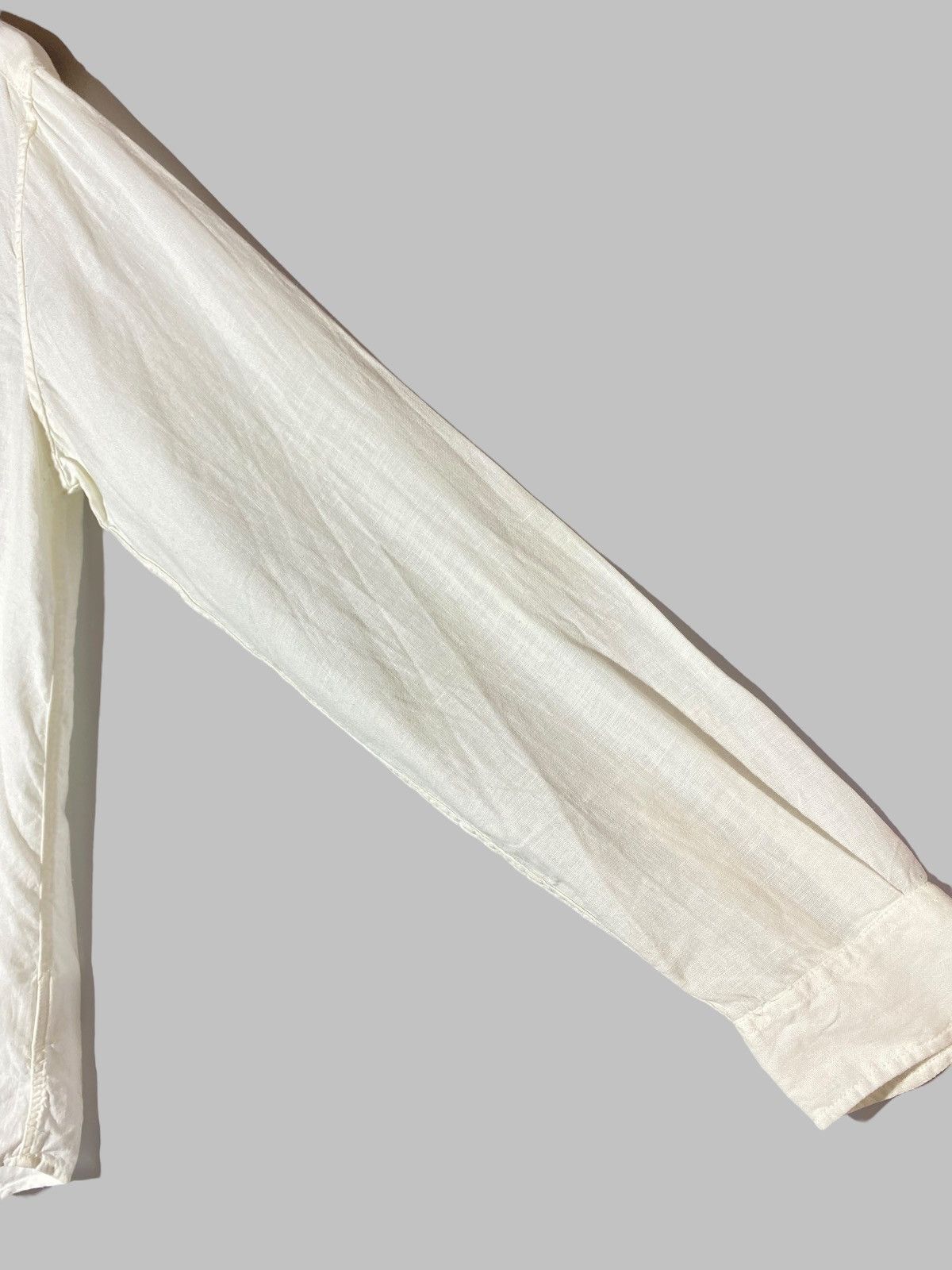 Stone Island Vintage Stone Island White Linen Shirt Old Money Vibes Size US L / EU 52-54 / 3 - 5 Thumbnail