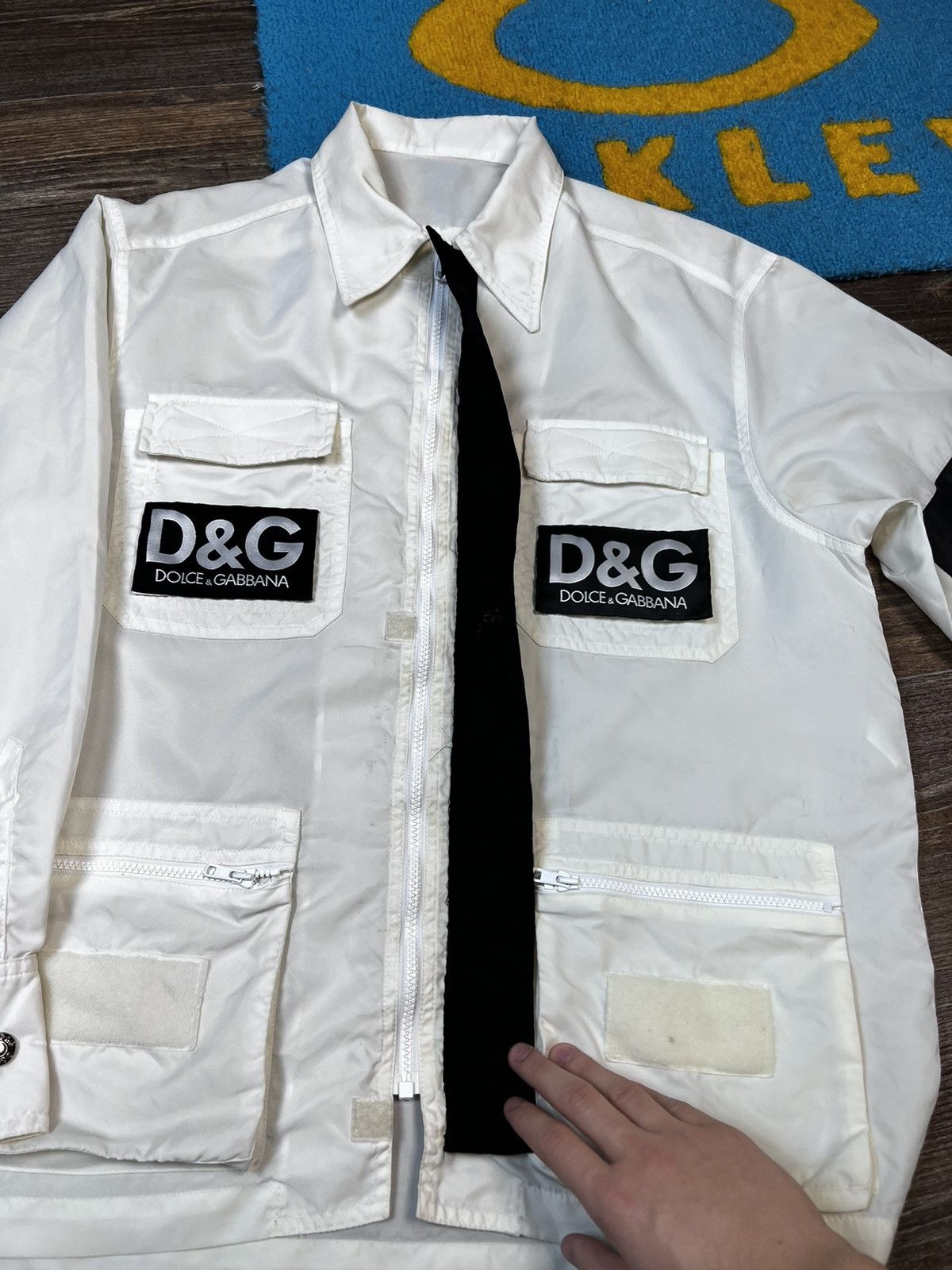 Dolce & Gabbana × Vintage 90’s Vintage Dolce Gabbana Patches White Over shirt Jacket Size US M / EU 48-50 / 2 - 9 Thumbnail