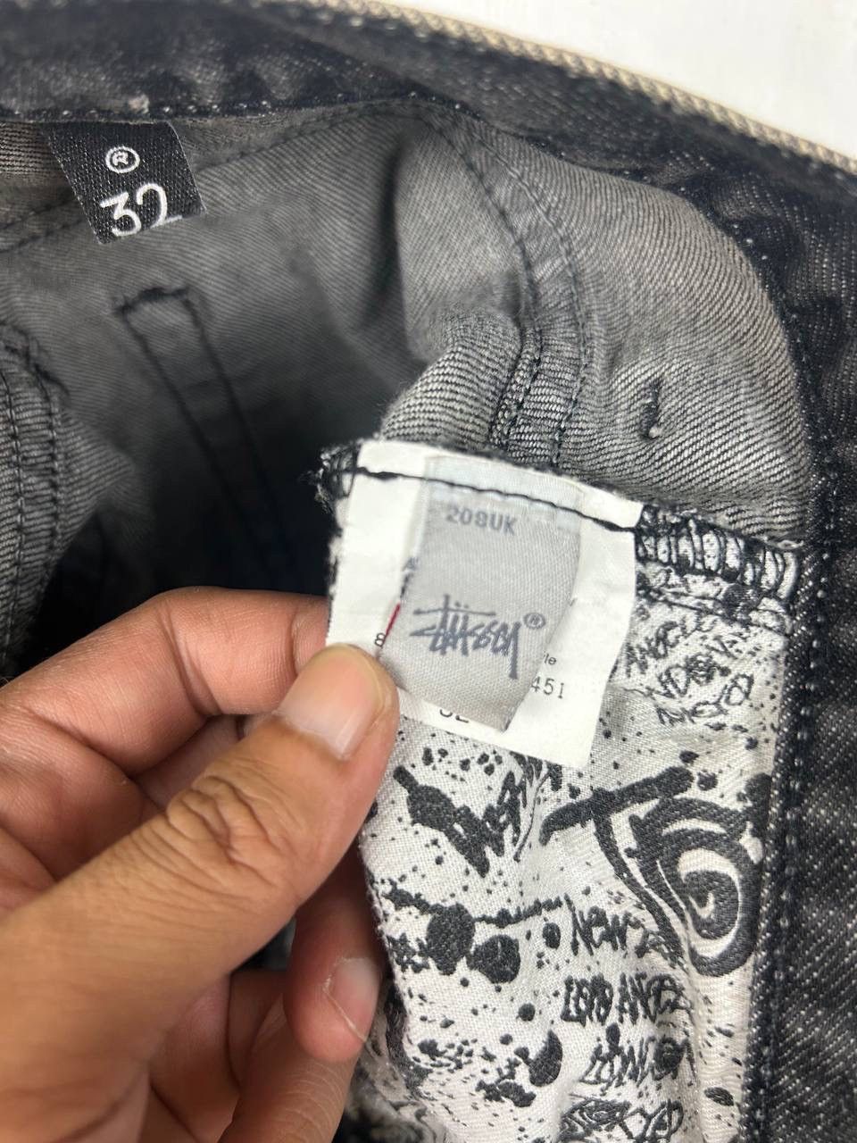 Stussy × Vintage Vintage Y2K Stussy Black Straight Cut Loose Jeans Size US 33 - 11 Thumbnail