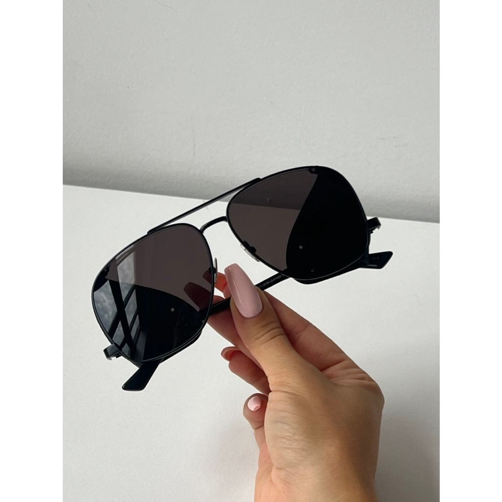 Saint Laurent Paris NEW Saint Laurent SL653 Leon Shield Aviator Sunglasses Black Size ONE SIZE - 10 Thumbnail