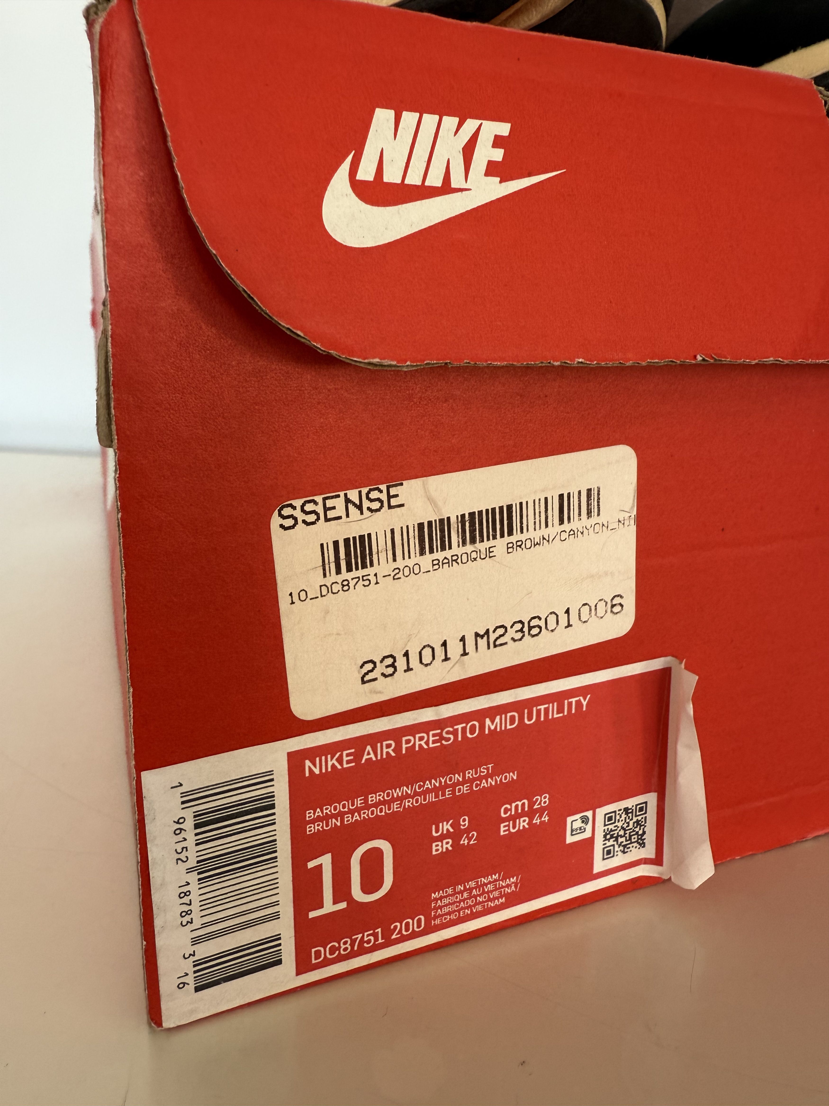Nike Air Presto Mid Utility — Brown / Rust DC8751-200 Size US 10 / EU 43 - 11 Thumbnail