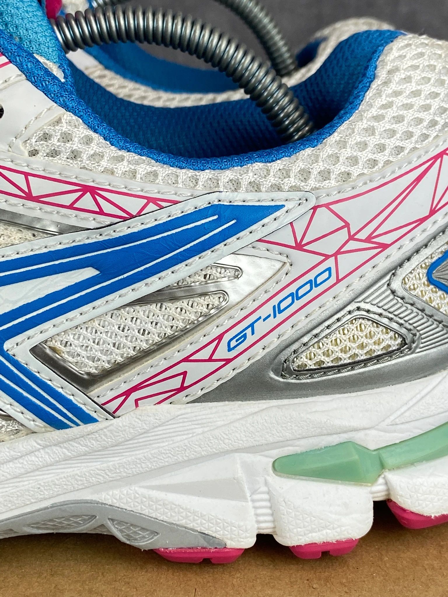 Asics : Asics retro white blue pink mesh Y2K running sneakers Size US 7 / EU 40 - 3 Thumbnail
