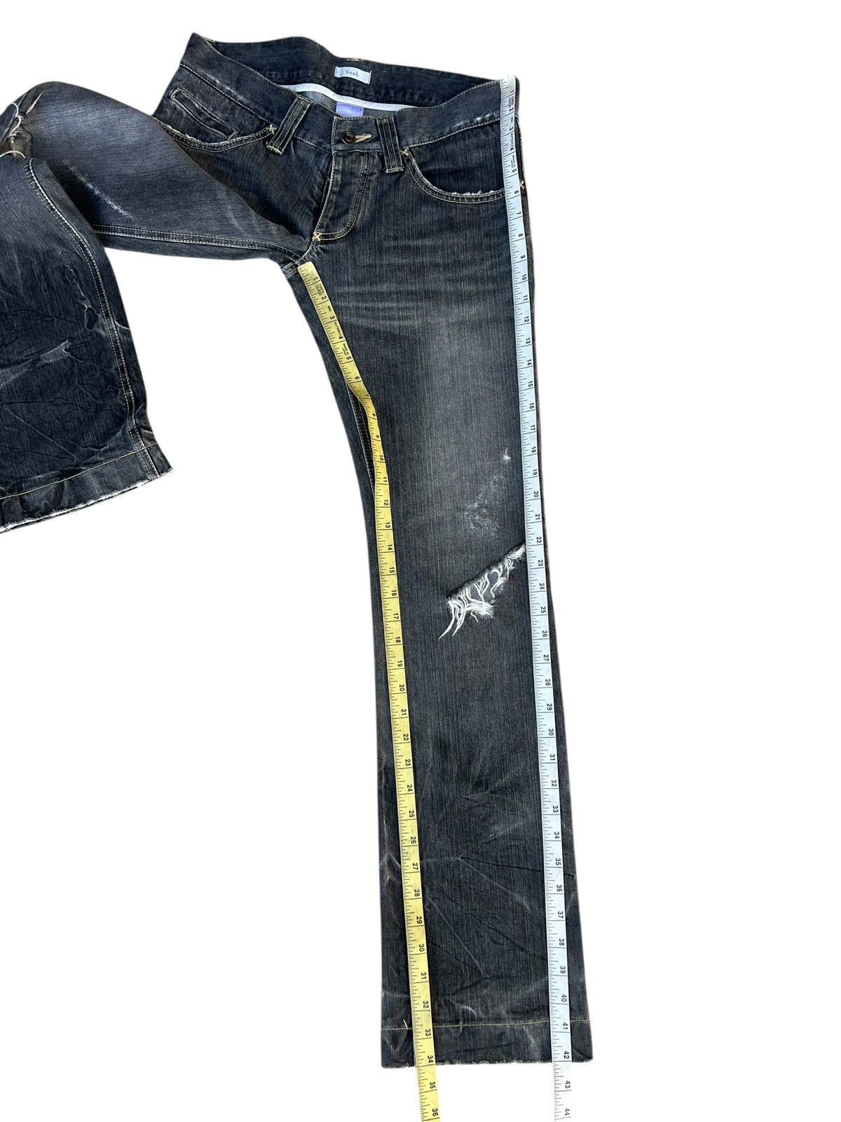 Vintage Souk Japan Ripped Distressed Denim Flare Jeans Size US 32 / EU 48 - 6 Thumbnail