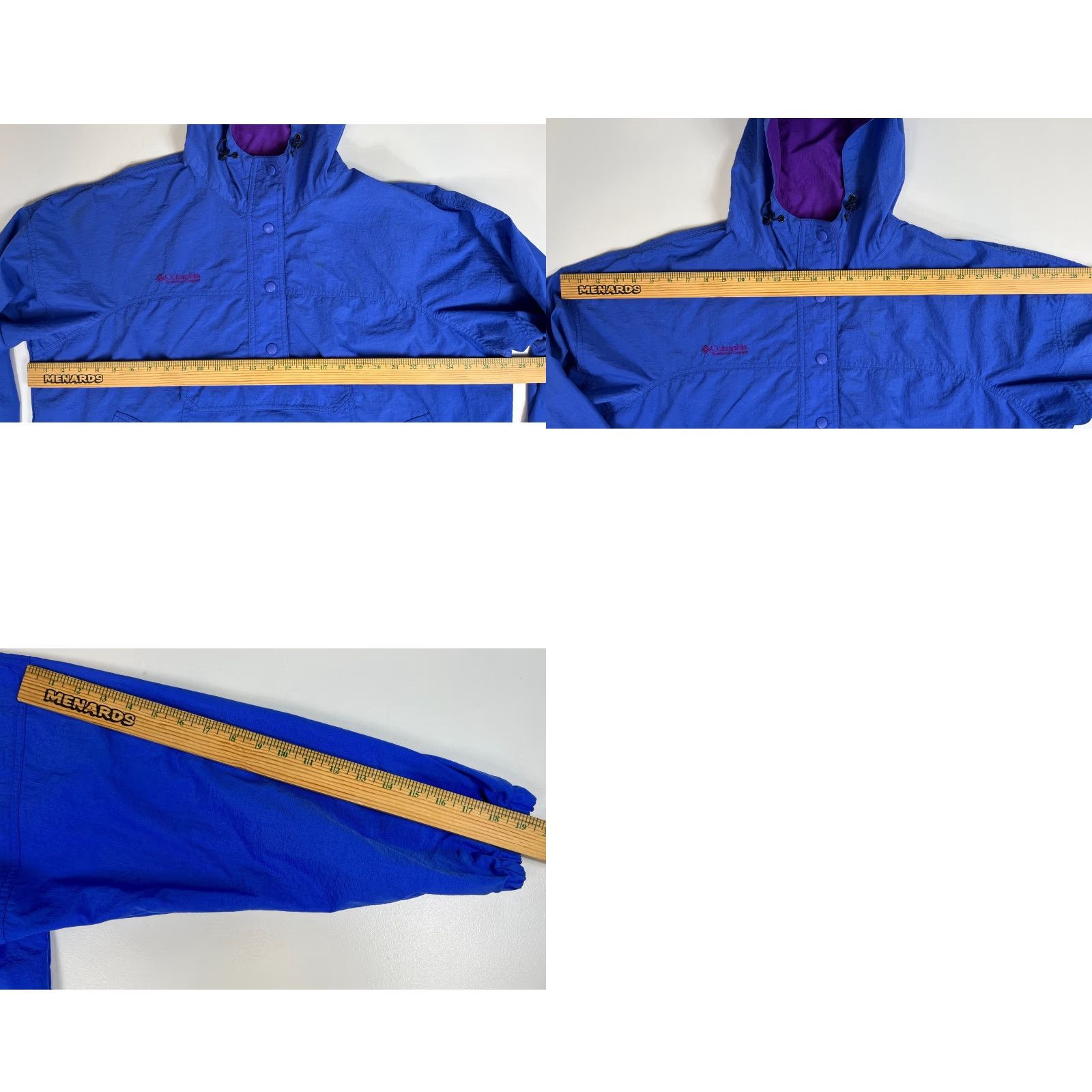 Vintage Columbia Women’s Vintage 90s Anorak Windbreaker Jacket XL Blue Hooded Pockets 90s Style Mens Womens Boys Girls Size XL / US 12-14 / IT 48-50 - 9 Thumbnail