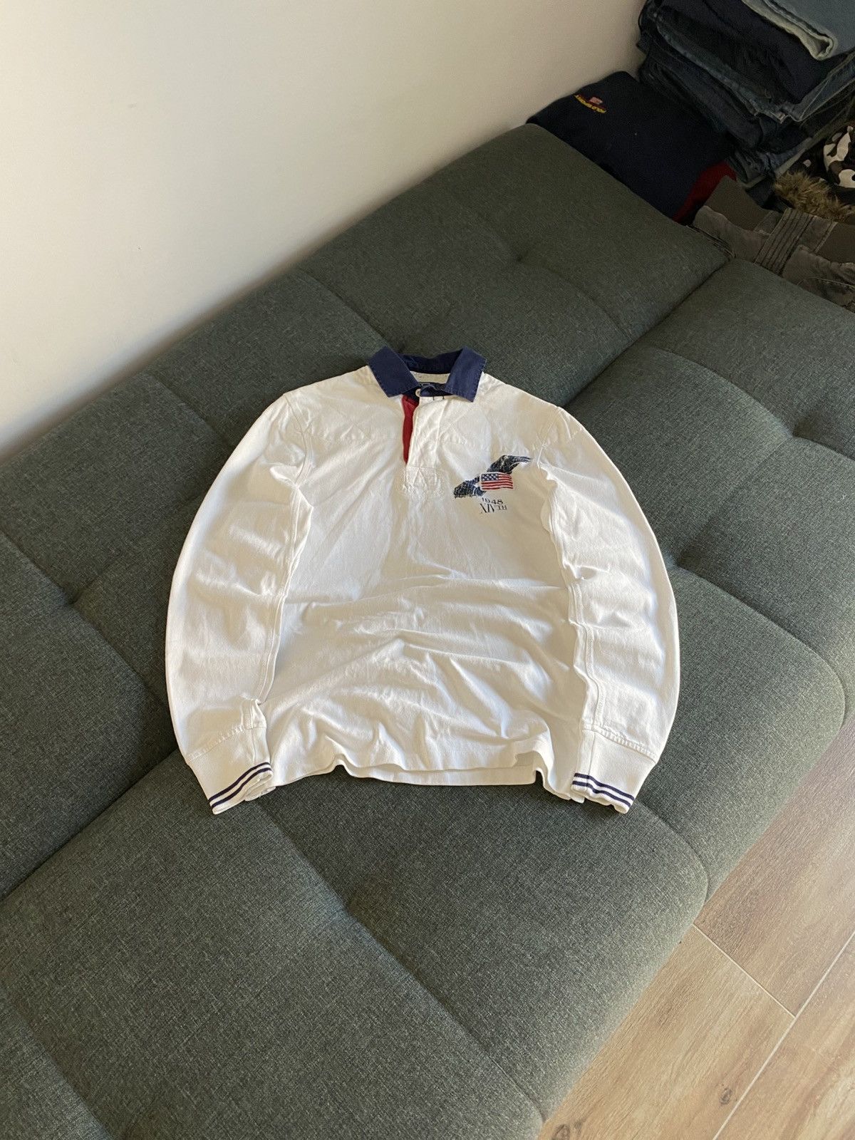 Polo Ralph Lauren Polo Ralph Lauren Vintage Rugby Shirt Big Logo USA Flag Y2K Size US M / EU 48-50 / 2 - 1 Thumbnail