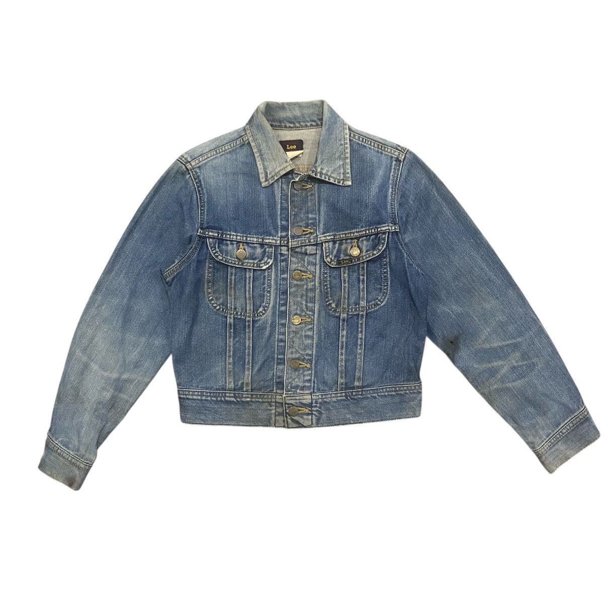 Lee Vintage Lee Denim Trucker Jacket Distressed Faded 70s/80s Size US S / EU 44-46 / 1 - 1 Thumbnail