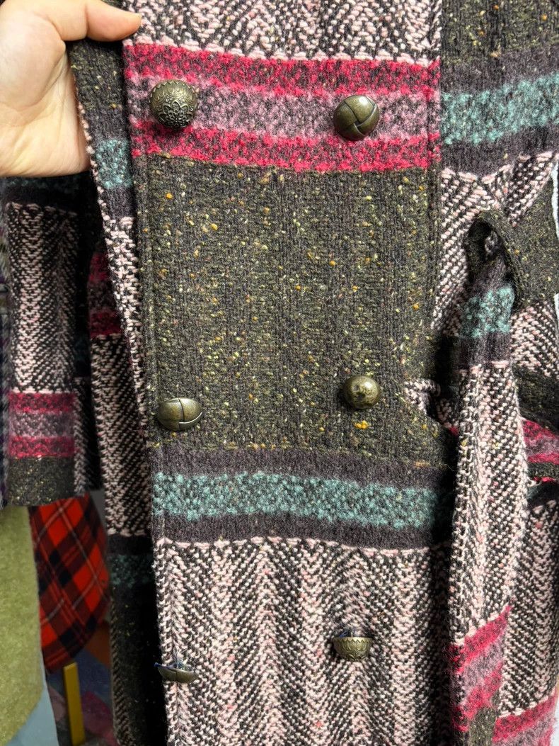 Kenzo KENZO Leather wool patchwork double row collar coat Size S / US 4 / IT 40 - 6 Thumbnail