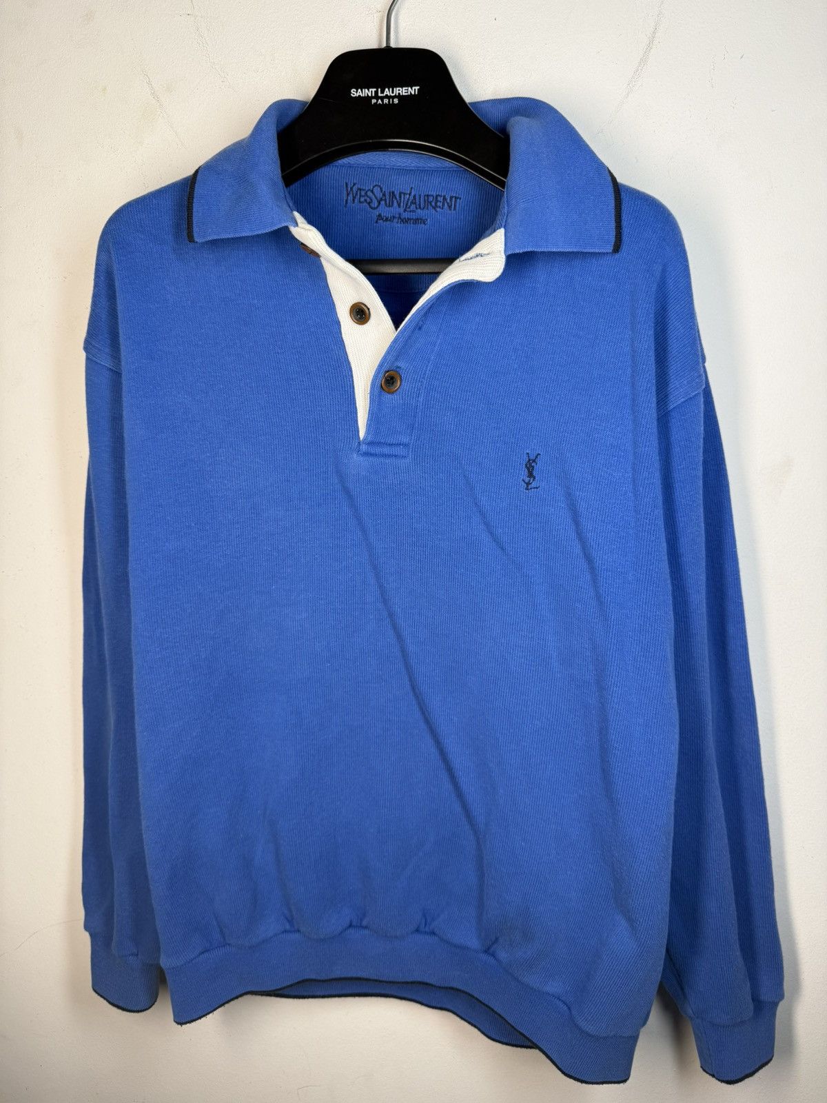 Yves Saint Laurent 90s YSL Sweatshirt 1/4 Quarter Zip y2k Sweater Old Money Size US M / EU 48-50 / 2 - 14 Thumbnail