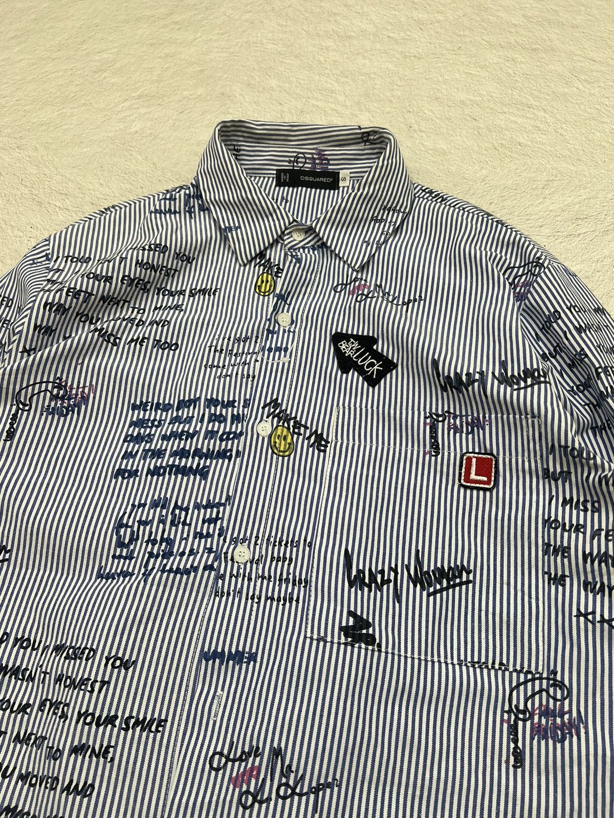 Comme des Garcons 2000s Archival Dsquared2 Poem Raf Beast Stripe Shirt y2k Lgb Size US M / EU 48-50 / 2 - 3 Thumbnail