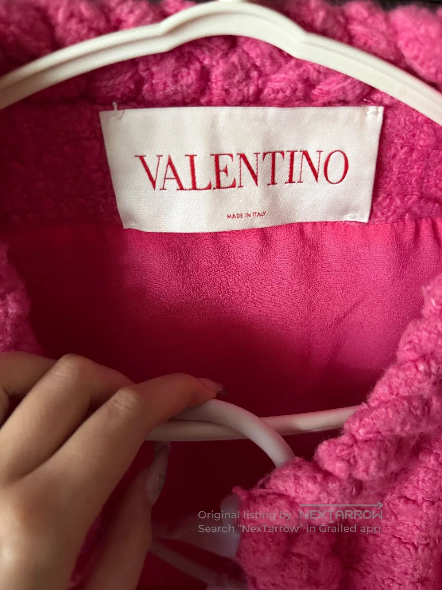 Valentino Valentino Bright Pink Textured Knit Jacket. Size M / US 6-8 / IT 42-44 - 7 Thumbnail