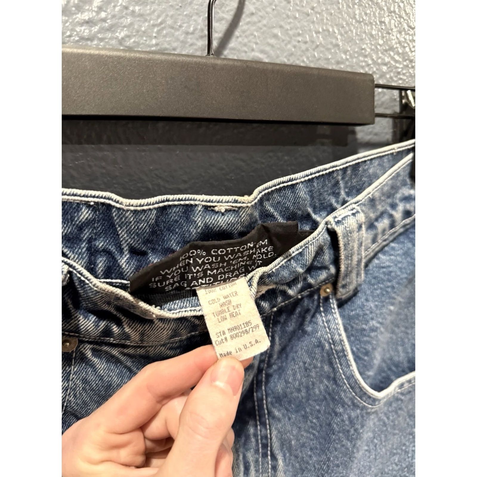Vintage VINTAGE Menace 90s Baggy Wide-Leg Denim Jeans Distressed Sz 30 Mens Jeans Blue 30s Distressed Size US 30 / EU 46 - 5 Thumbnail