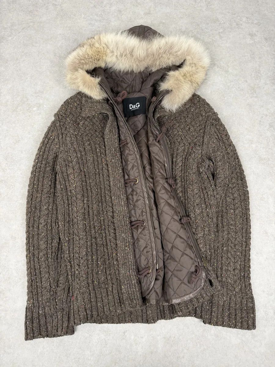 Dolce & Gabbana AW2008 Dolce & Gabbana Khaki Wool Layered Fur Collar Jacket Size US M / EU 48-50 / 2 - 8 Thumbnail