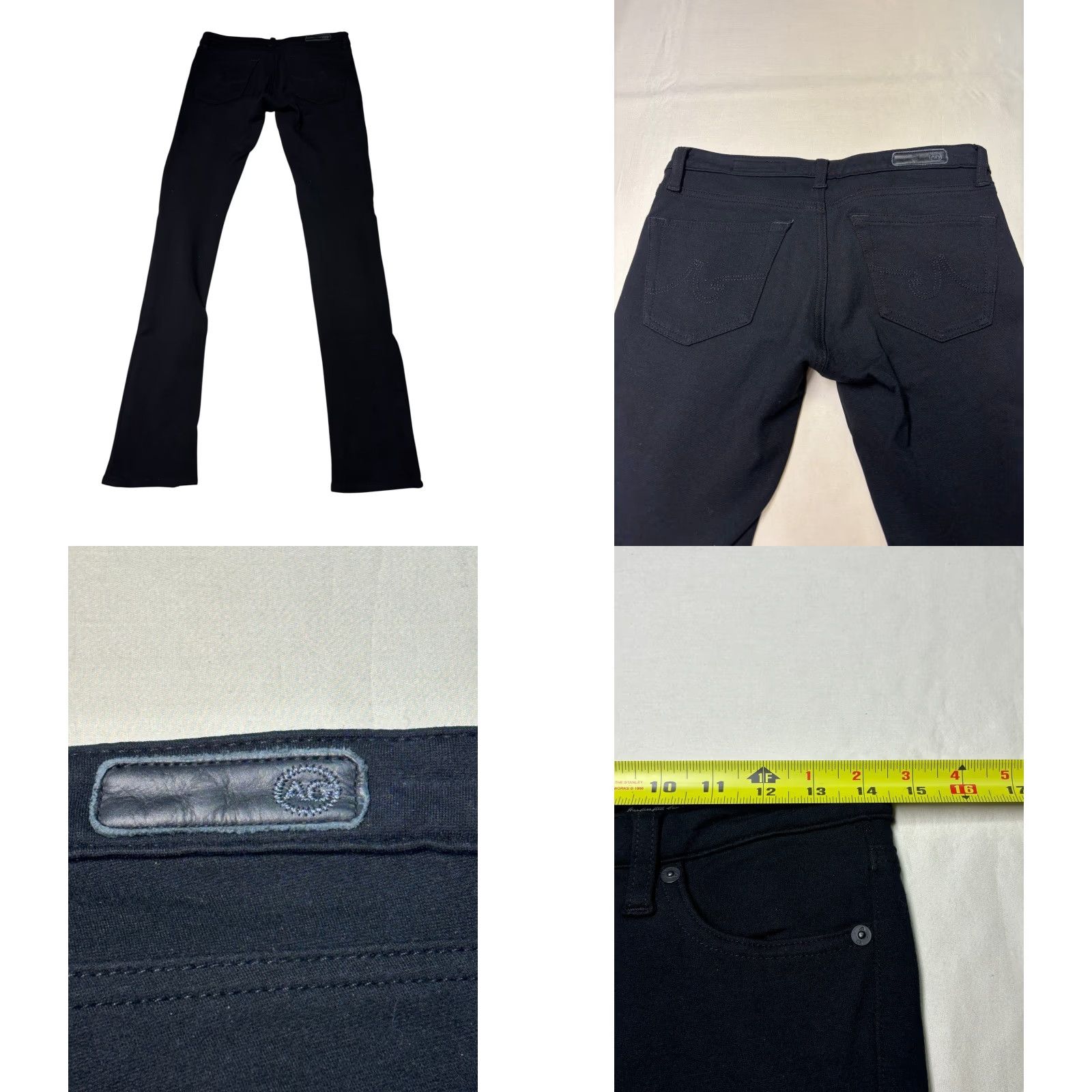 Vintage VINTAGE? No. AG Adriano Goldschmied The Legging Super Skinny Jeans Black 25R W29 L31 PNT1389 Size 42" / US 20 - 8 Thumbnail