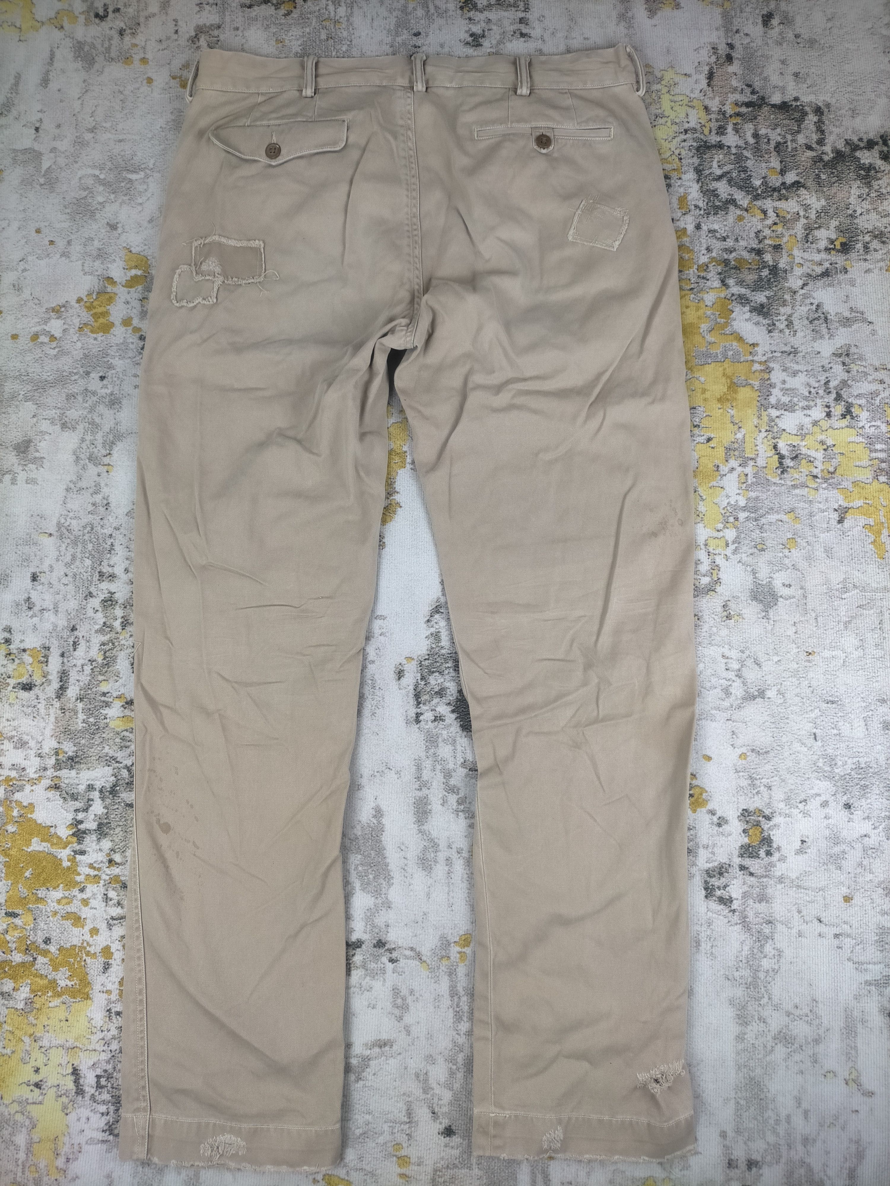 Ralph Lauren 🔥 Vintage Polo Ralph Lauren Patchwork Distressed Pants Size US 34 / EU 50 - 6 Thumbnail