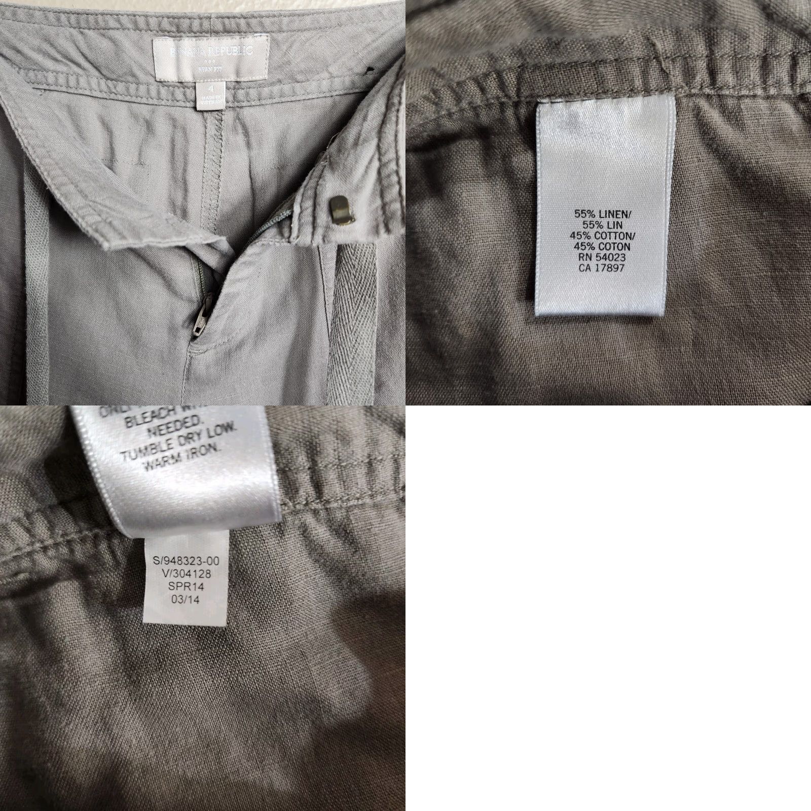 Banana Republic Banana Republic Womens Ryan Fit Pant Wide-Leg Linen Tan 4 | Linen Blend Beach Casual Pockets Bottoms Size 27" / US 4 / IT 40 - 8 Thumbnail