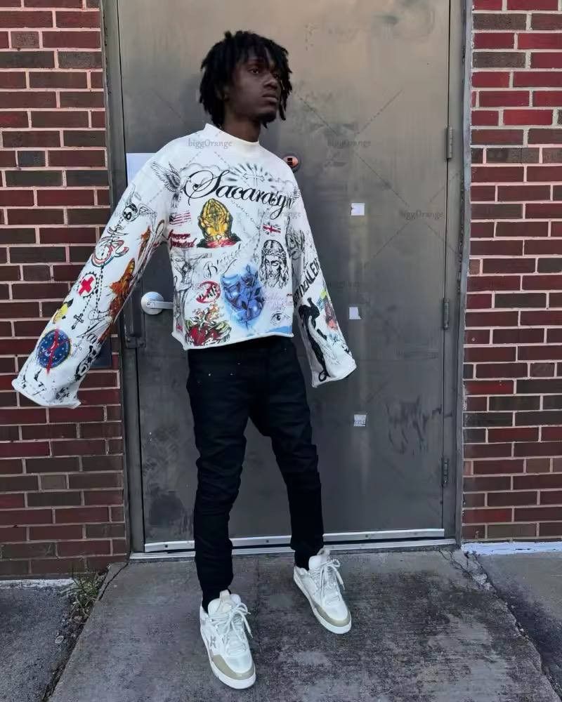 Japanese Brand × Vintage cropped long-sleeve T-shirt Size US XL / EU 56 / 4 - 4 Thumbnail