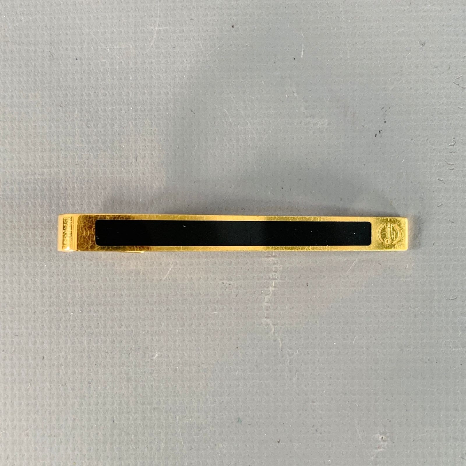 Alfred Dunhill DUNHILL Vintage One Size Gold Black Stripe Metal Tie Clip Size ONE SIZE - 1 Thumbnail