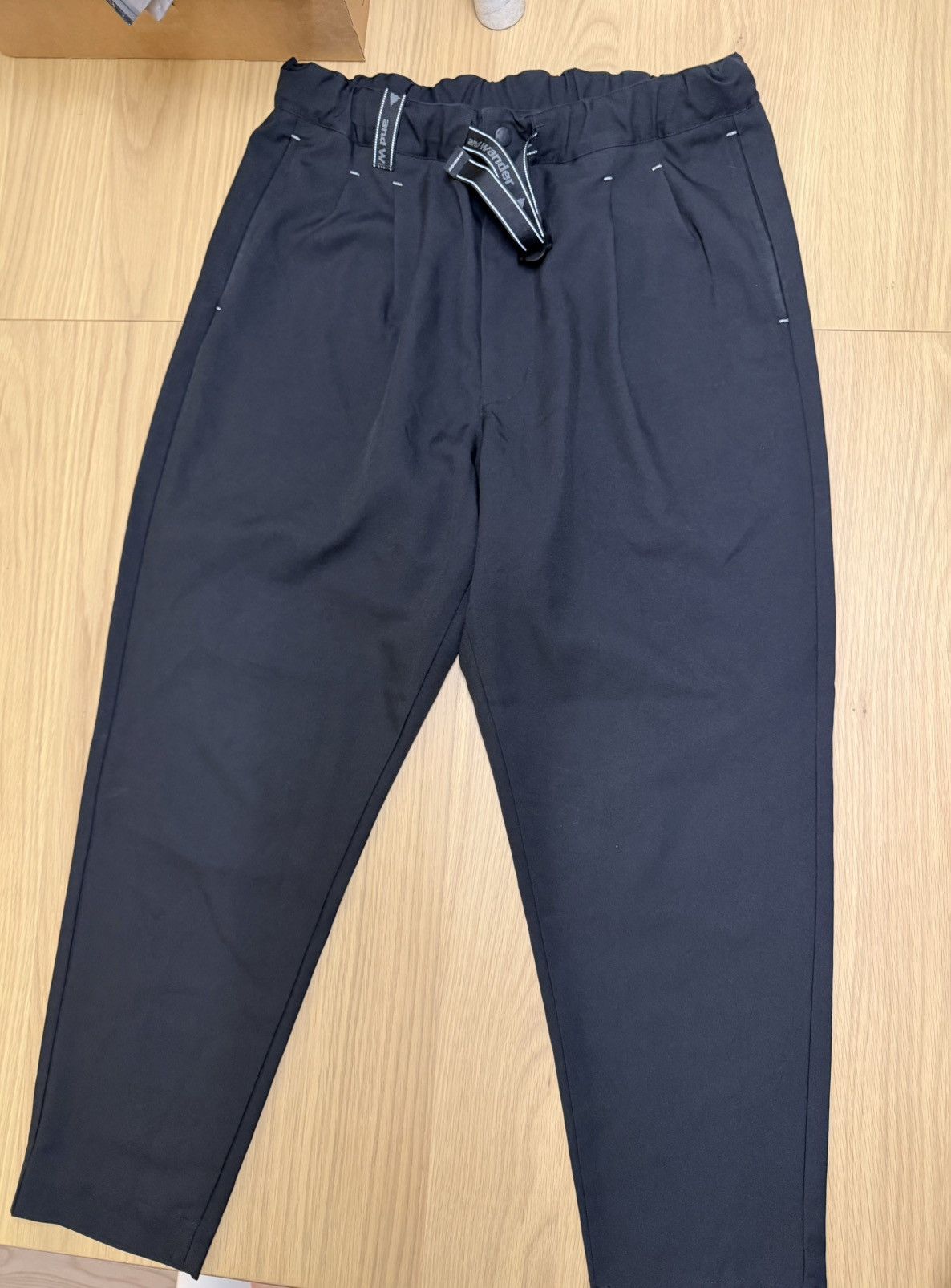 And Wander : and wander Black Technical Easy Pants Web Belt Tapered Size US 33 - 1 Thumbnail