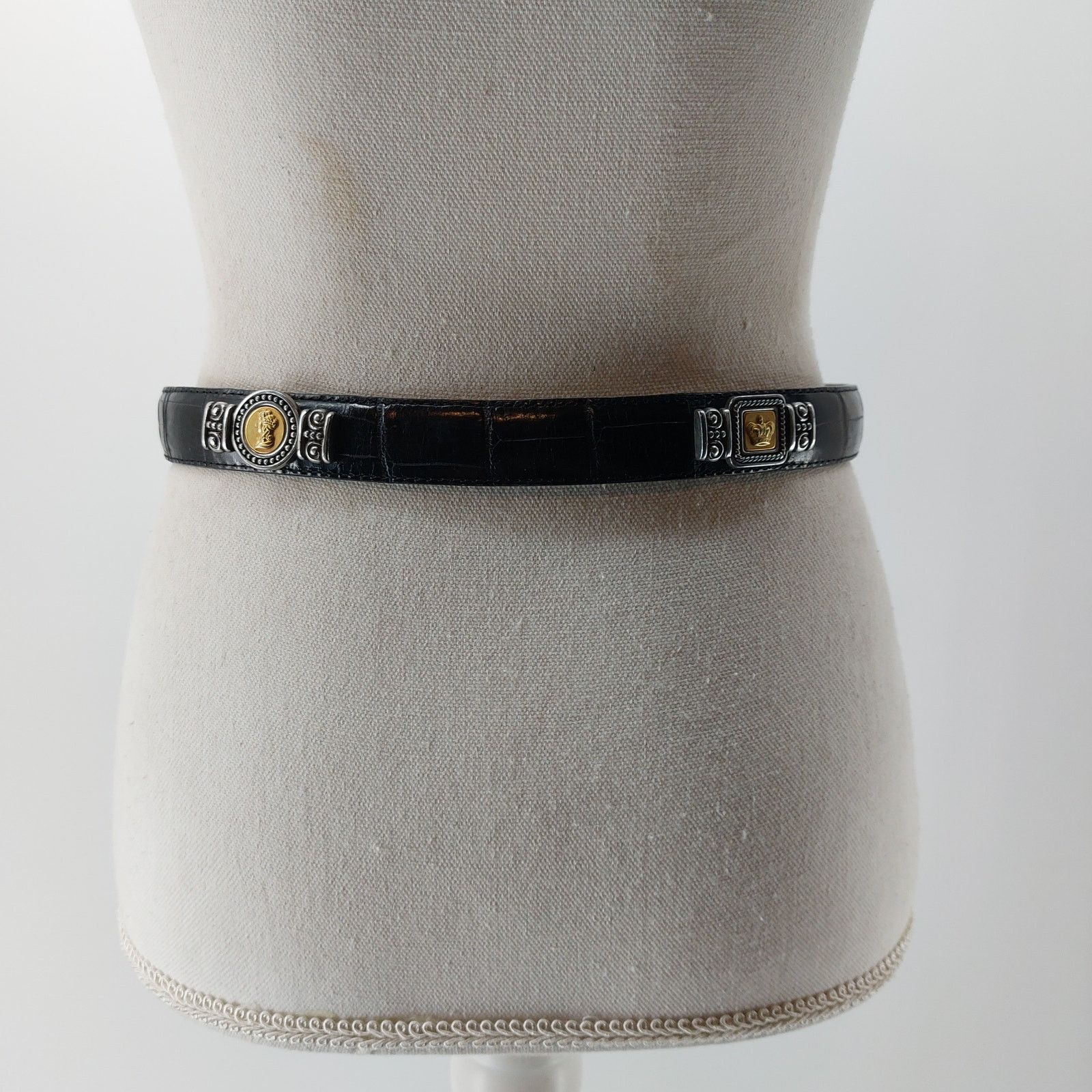Brighton Brighton Museum Collection Black Leather Belt Coins M Size ONE SIZE - 9 Thumbnail