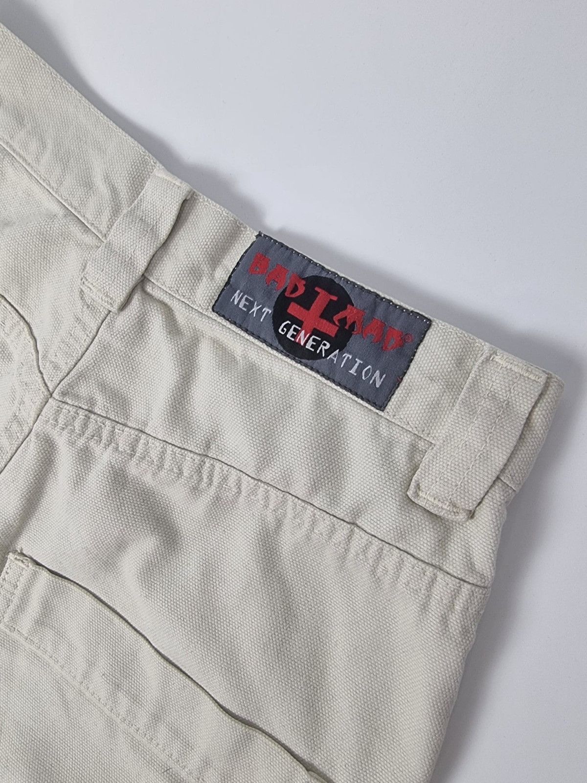 Japanese Brand × Vintage vintage Bad+Mad double knee baggy pants XS womens beige Size 26" / US 2 / IT 38 - 7 Thumbnail