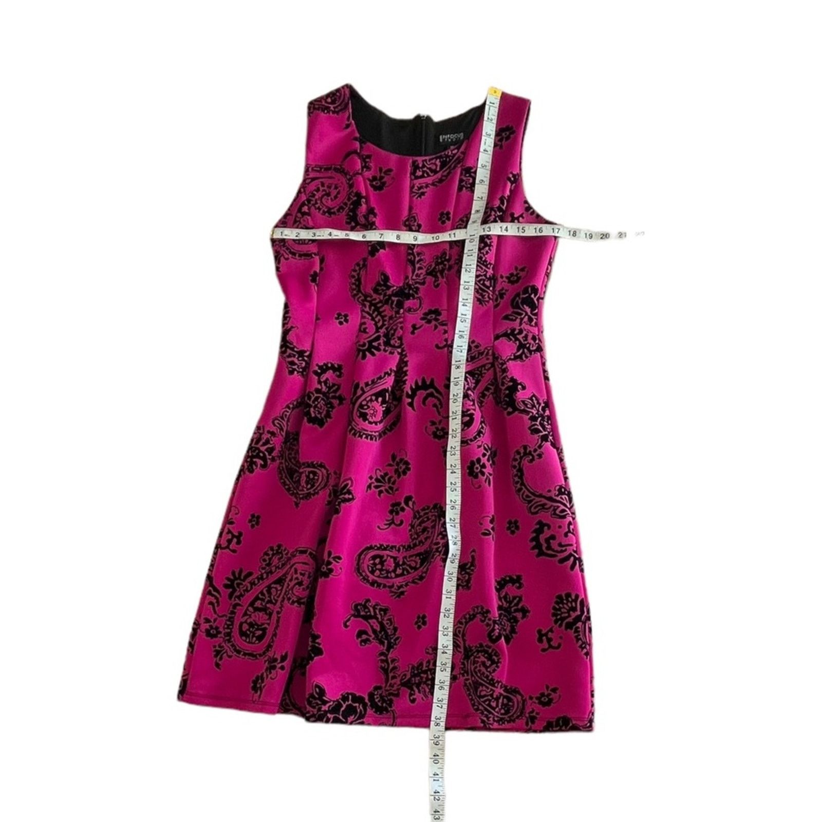 Other Enfocus Studio hot pink and black paisley pleated dress Size XL / US 12-14 / IT 48-50 - 7 Thumbnail