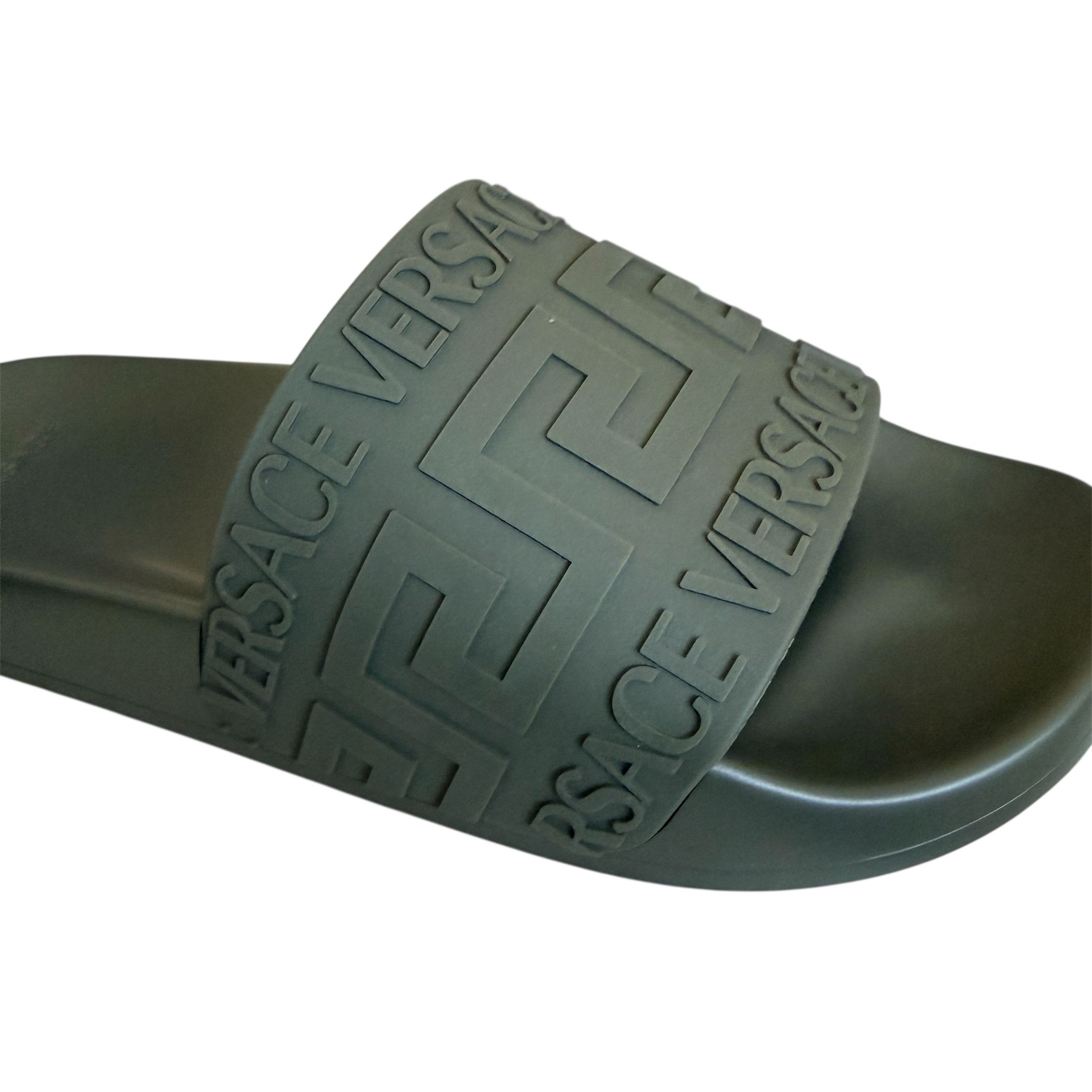 Versace Versace 1006272 Men's Green Greca Gomma Pool Slide, sizes 41 Size US 8 / EU 41 - 5 Thumbnail