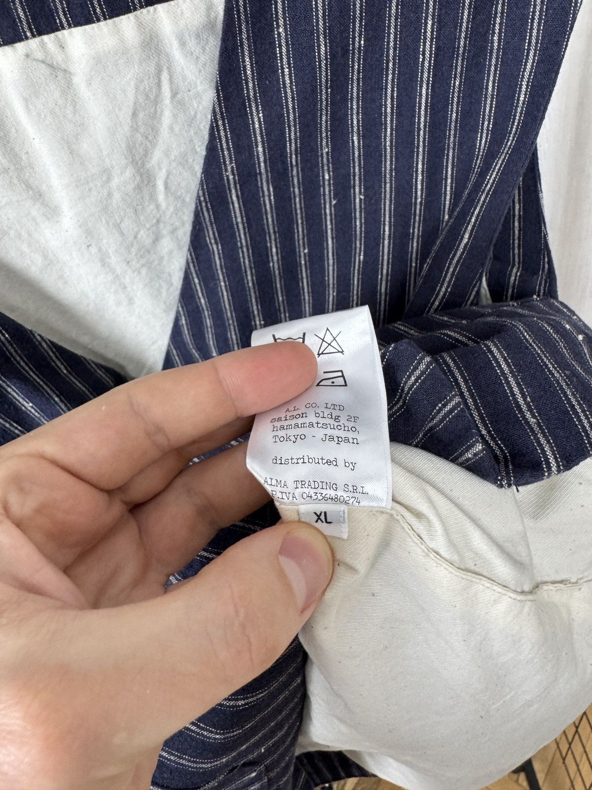 Japanese Brand A.B.C.L Garments blue pinstripes linen cotton vest waistcoat Size US XL / EU 56 / 4 - 9 Thumbnail