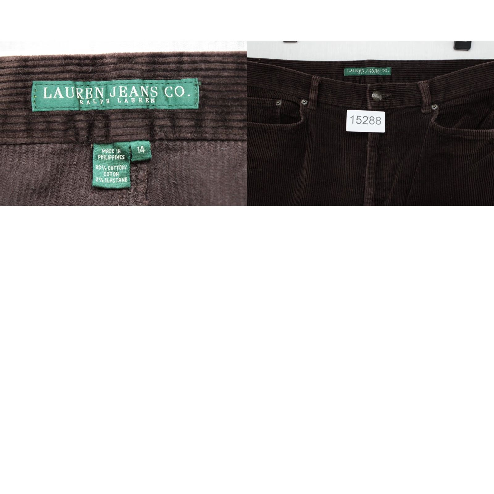 Ralph Lauren LAUREN RALPH LAUREN Women Corduroy Straight Leg Pants Brown 36x31 Size 14 Preppy Classic 14 Pants Brown Size 36" / US 14 / IT 50 - 8 Thumbnail