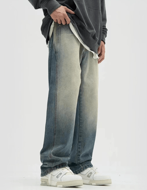 Japanese Brand × Jean Washed distressed straight loose jeans y2k Size US 34 / EU 50 - 3 Thumbnail