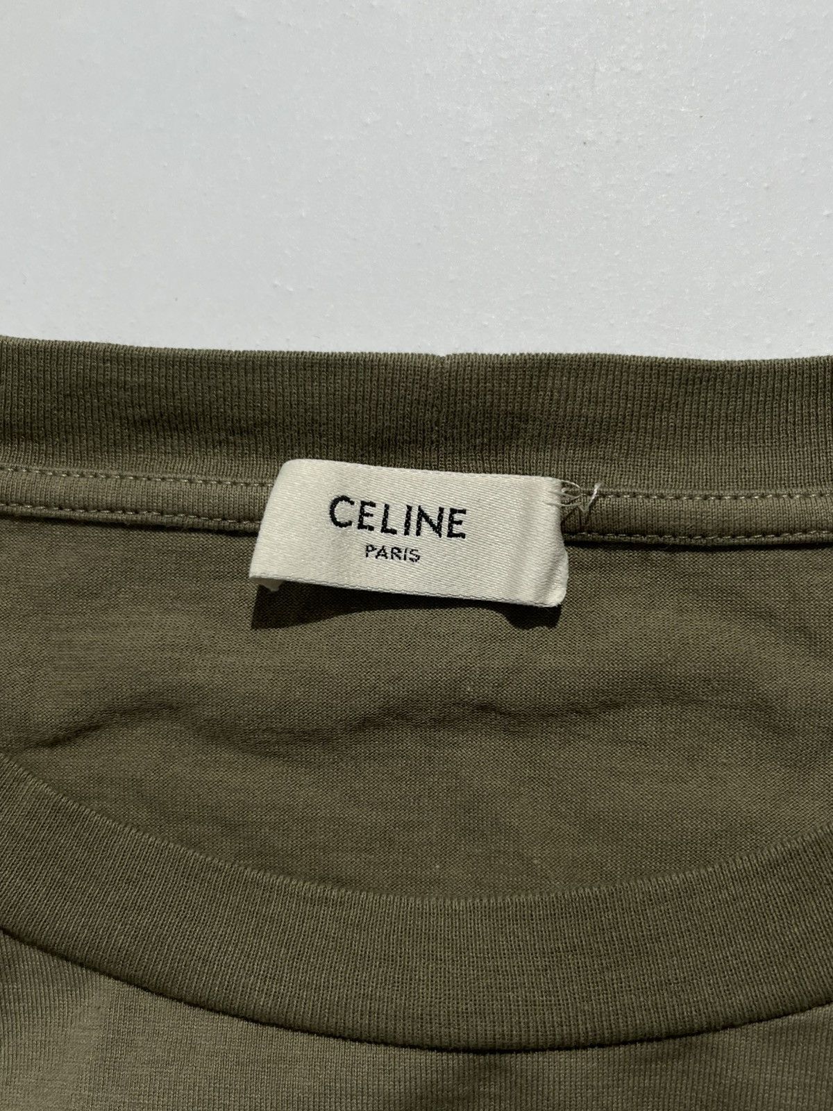 Celine Olive Celine Khaki Oversize Tee by Hedi Slimane Size US M / EU 48-50 / 2 - 3 Thumbnail