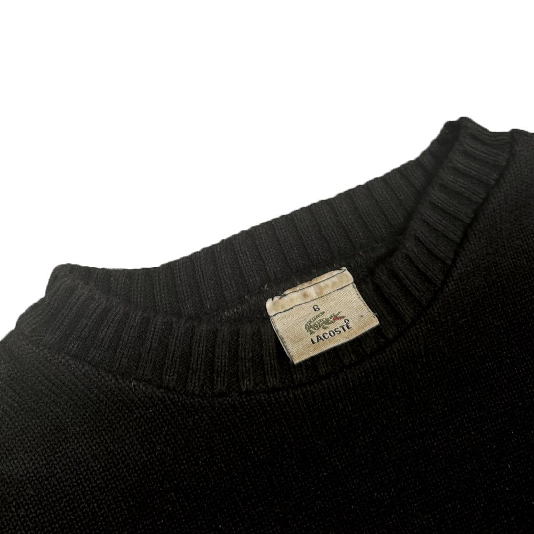 Lacoste Lacoste - Vintage Logo Spellout Knit Sweatshirt - Black - L Size US L / EU 52-54 / 3 - 4 Thumbnail