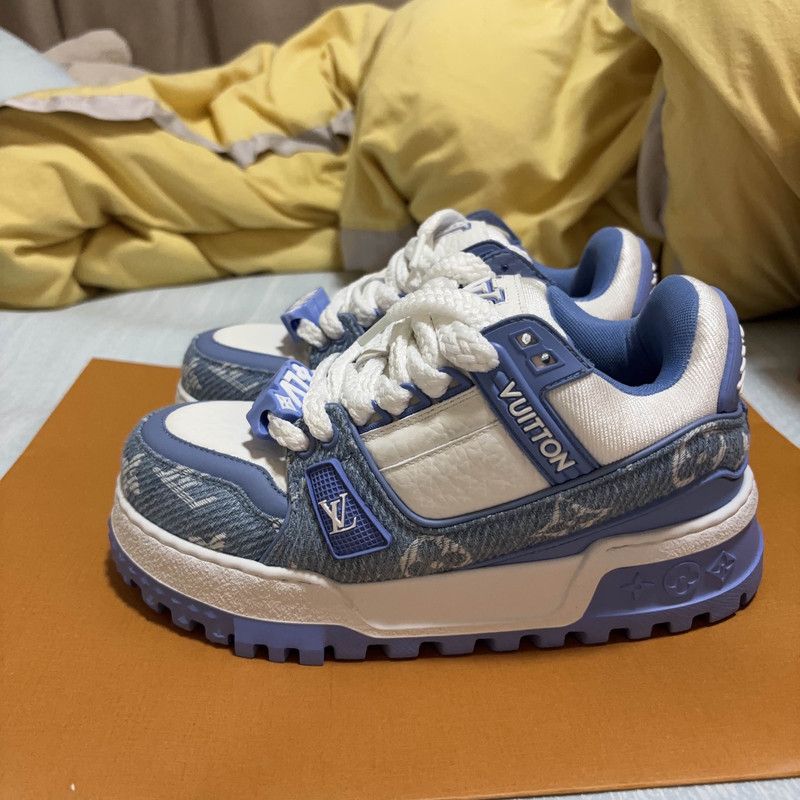 Louis Vuitton Louis Vuitton Trainer Maxi Low-Top Sneakers in Blue 0079 Size US 5.5 / EU 38 - 1 Thumbnail