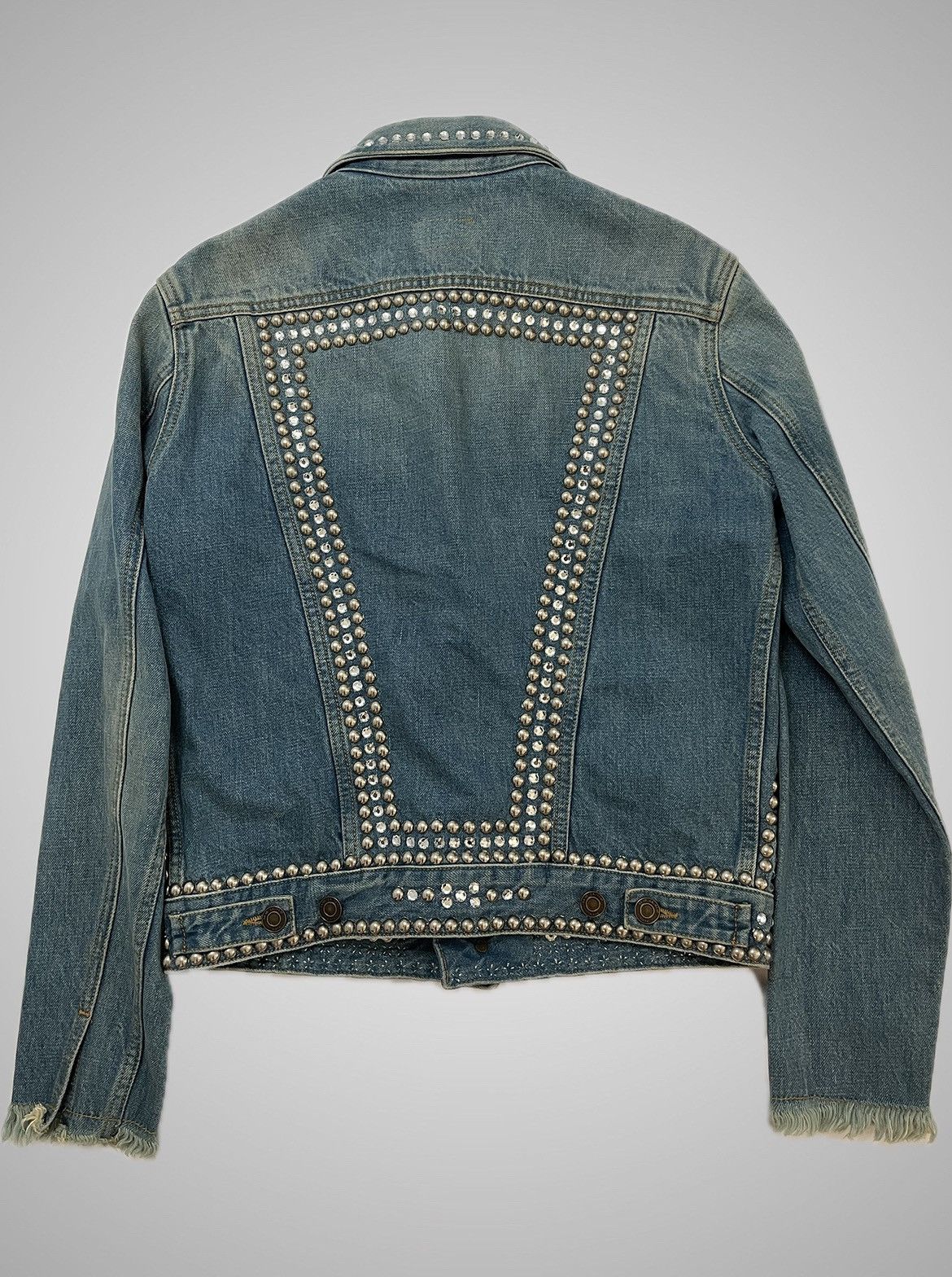 Saint Laurent Paris SS16 Studded Denim Jacket Surf Sound Size US XS / EU 42 / 0 - 4 Thumbnail