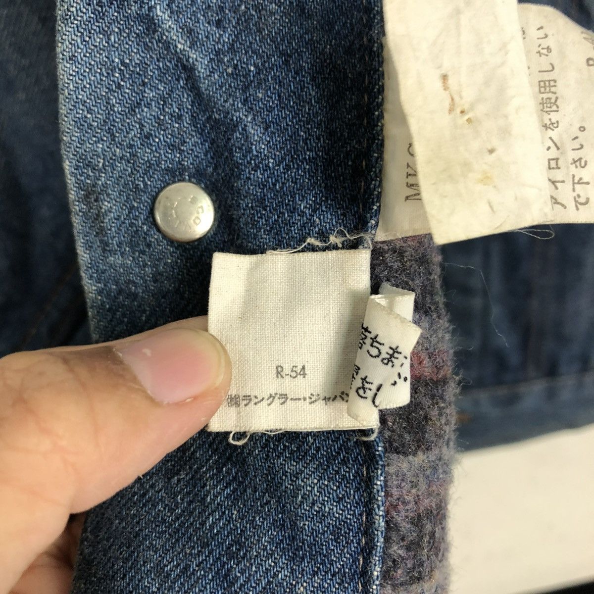 Vintage 🔥VINTAGE TRUCKER DENIM JACKET BLANKET WRANGLER UNION MADE Size US L / EU 52-54 / 3 - 25 Thumbnail