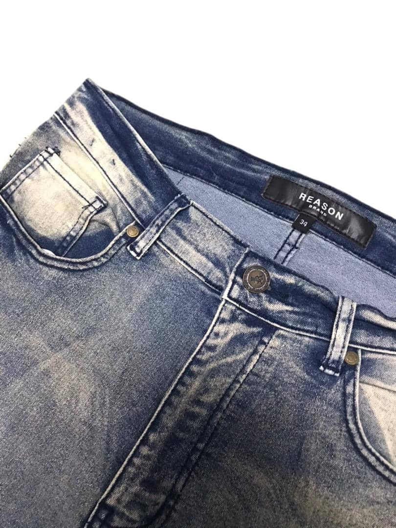 Japanese Brand × Reason Reason New York Biker Denim Jeans Size US 34 / EU 50 - 4 Thumbnail