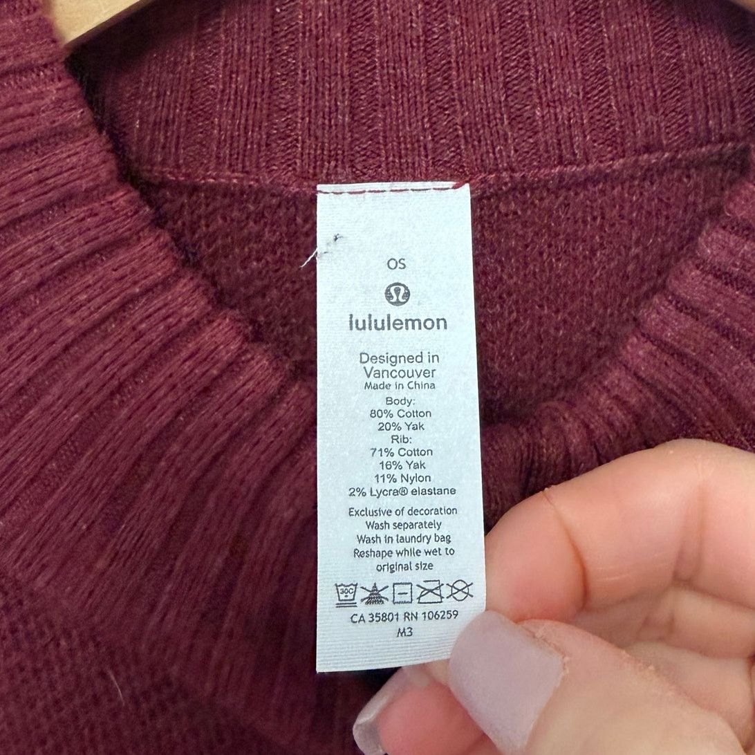 Lululemon Lululemon Maroon Call Me Cozy Wrap Full Zip Poncho OS Size ONE SIZE - 2 Thumbnail