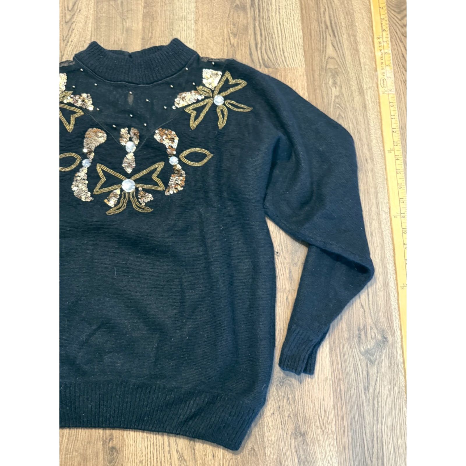 Vintage Work in Progress Sweater Women's Large Black Silk Blend Size L / US 10 / IT 46 - 4 Thumbnail