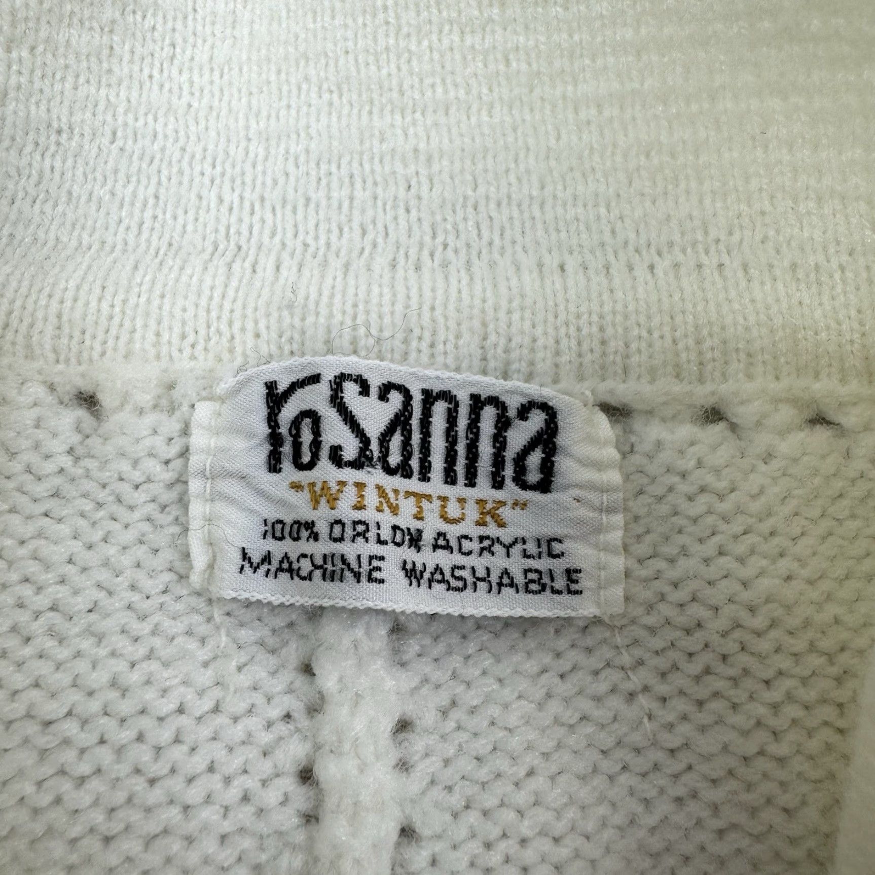 Vintage VINTAGE Rosanna Wintuk Cardigan Sweater Shirt Collar Women's Medium Ivory Cream Button Up Random Brand—Rosanna 90s Casual Mens Womens Size M / US 6-8 / IT 42-44 - 7 Thumbnail
