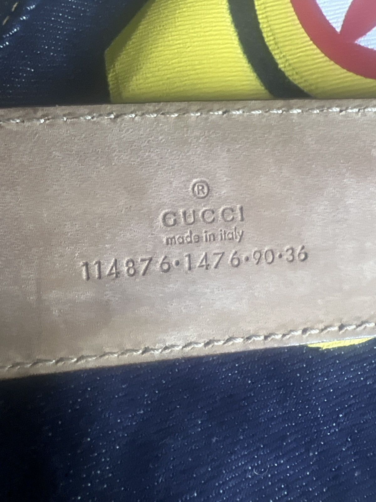 Gucci [GUCCI] Gucci Yellow Guccissima Leather GG Buckle Belt Size 36 - 3 Thumbnail