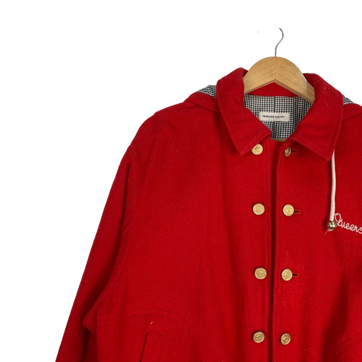 Japanese Brand QUEENS COURT Red Wool Bomber Jacket #0939-C42 Size US M / EU 48-50 / 2 - 6 Thumbnail