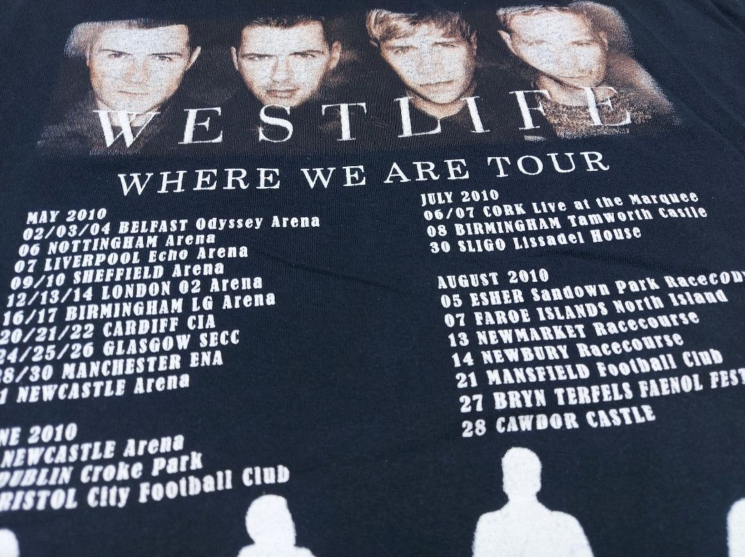 Band Tees × Vintage Vintage 2010 Westlife Boy Band Where We Are Tour TEE Size US M / EU 48-50 / 2 - 8 Thumbnail