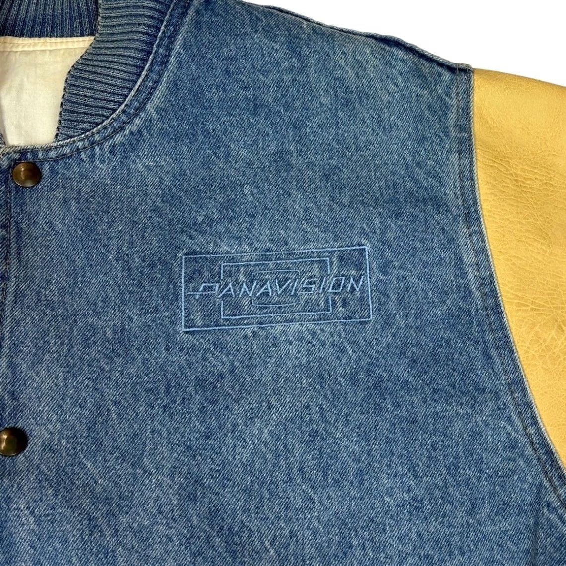 Denime 90s Panavision Denim Varsity Jacket Mens XL Vintage Blue Size US XL / EU 56 / 4 - 2 Thumbnail