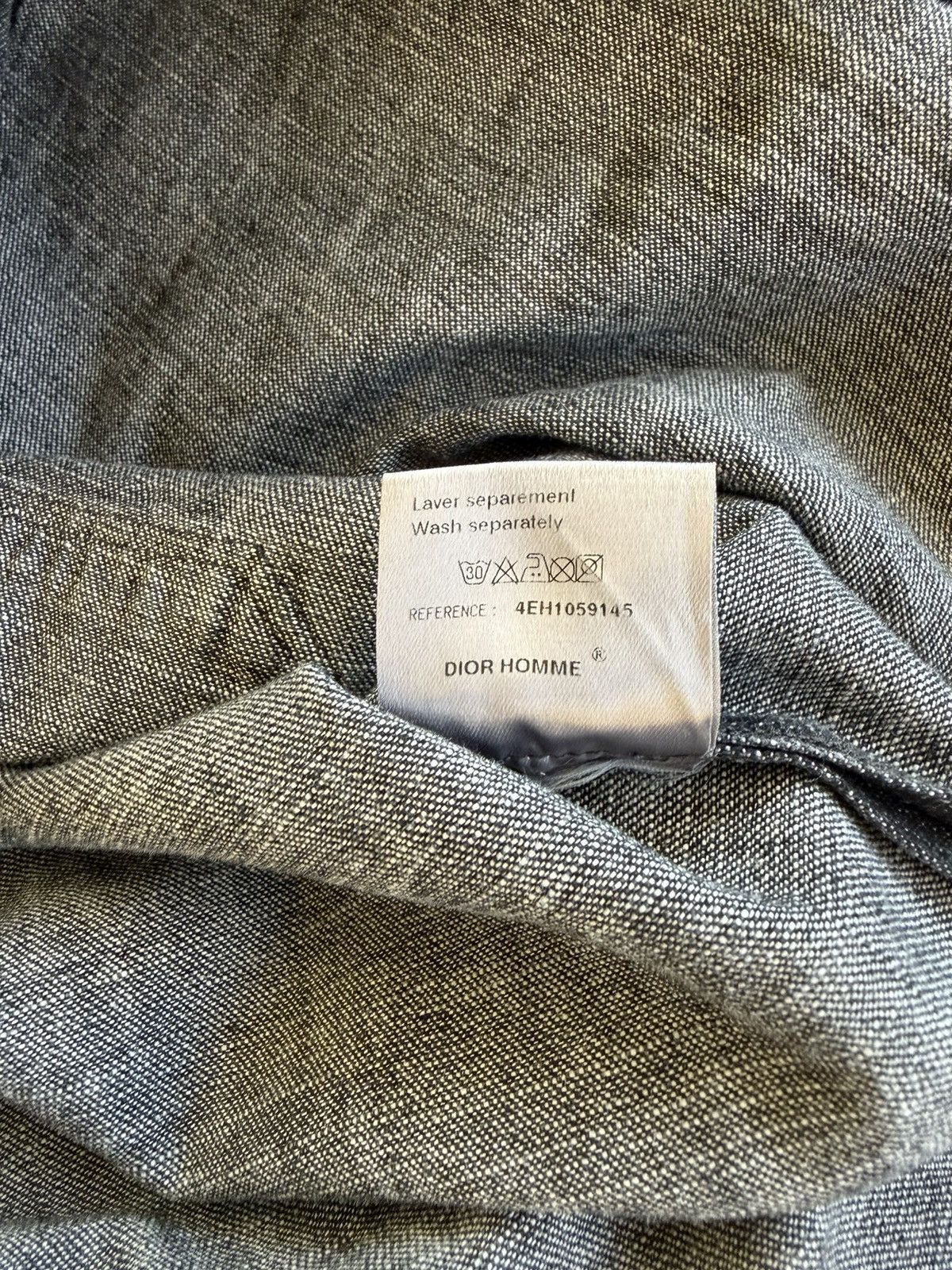 Dior SS04 ‘Strip’ Denim Military Shirt Size US XL / EU 56 / 4 - 7 Thumbnail