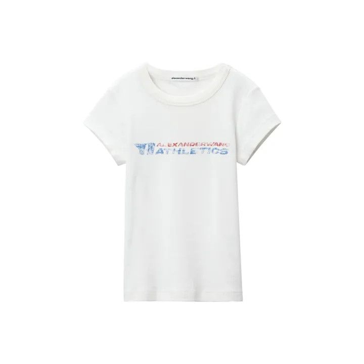 Alexander Wang Alexander Wang Logo Print Short Sleeve T-Shirt 0079 Size XS / US 0-2 / IT 36-38 - 1 Thumbnail