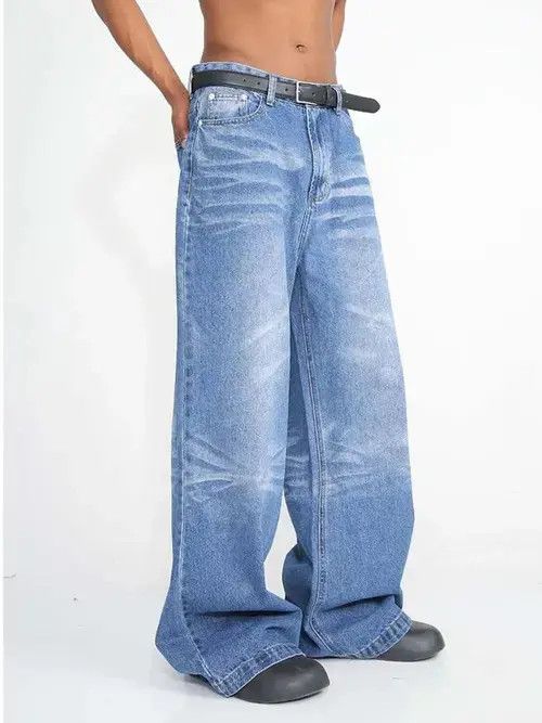 Designer Distressed faded baggy flared pants Size US 32 / EU 48 - 3 Thumbnail