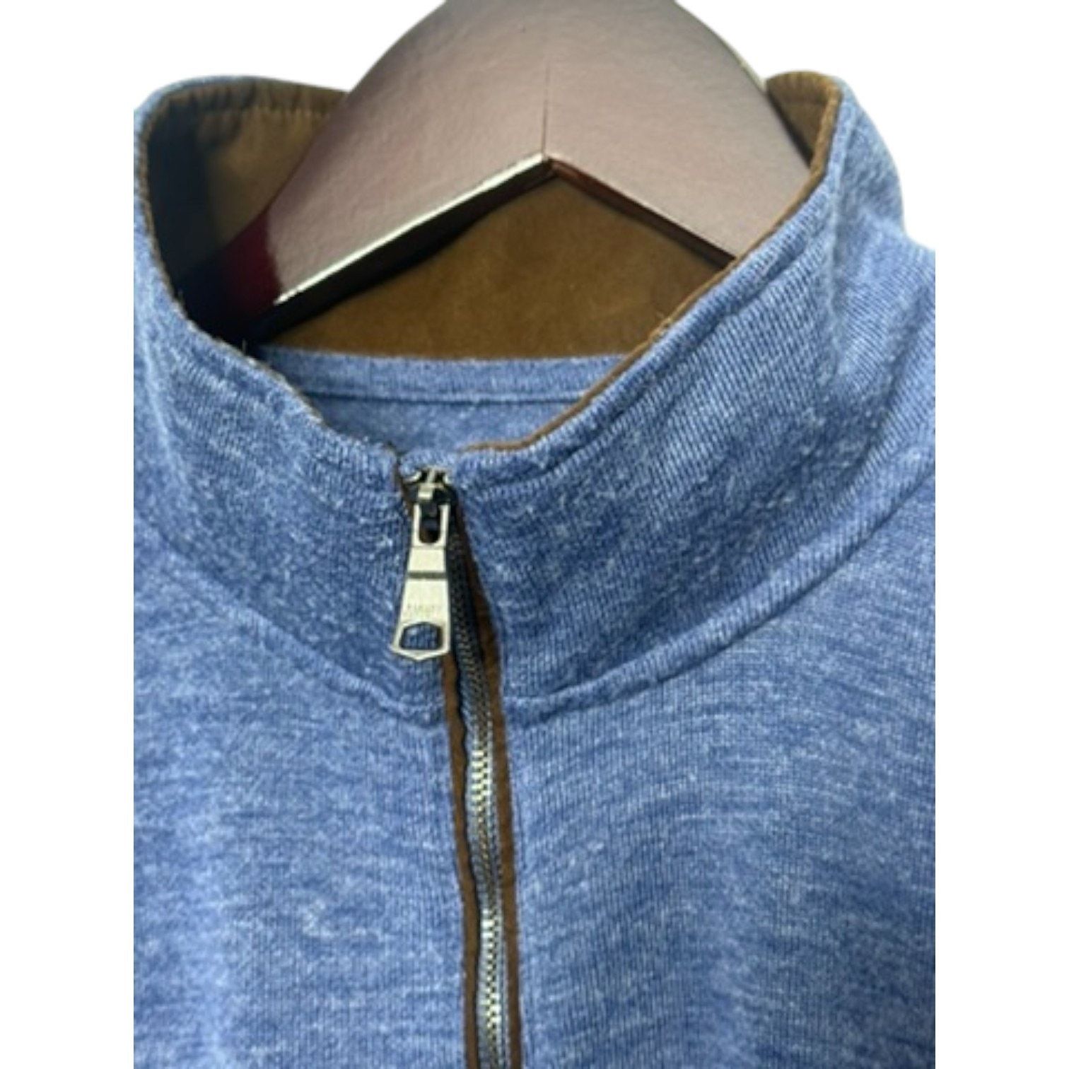 Banana Republic Banana Republic Blue Brushed Half-Zip Pullover Men's XL Size US XL / EU 56 / 4 - 2 Thumbnail